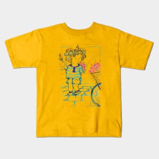 Little Boy with flowers Kids T-Shirt